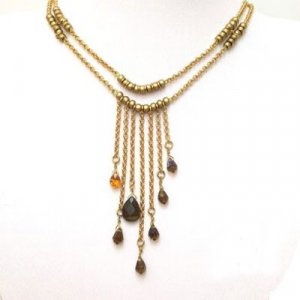 Gold Color Raindrop Necklace - Edita