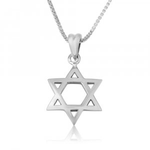 Pendant Necklace, Classic Smooth Star of David - Sterling Silver