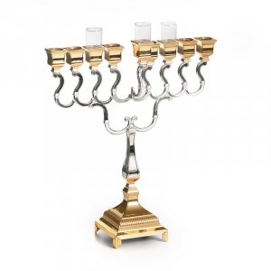 Silver Plated Hanukkah Menorah, Large Size and Classic Design