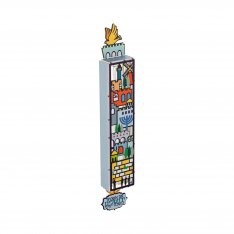 Acrylic Mezuzah Case, Lively Jerusalem Design - Dorit Judaica