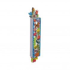 Acrylic Mezuzah Case, Multicolor Butterfly and Floral Design - Dorit Judaica