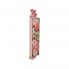 Acrylic Mezuzah Case, Pastel Floral and Hearts Design - Dorit Judaica