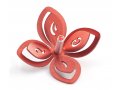 Anodized Aluminum Hanukkah Dreidel, Red Flower Design - Adi Sidler