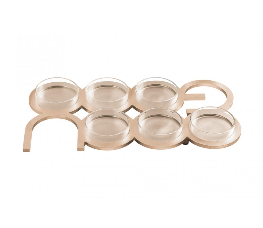 Anodized Aluminum Seder Plate Spelling