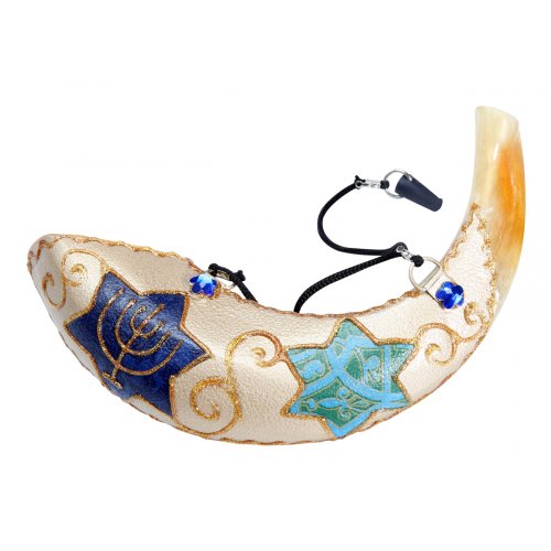 Anointing Ram's Horn Shofar with Painted Star of David