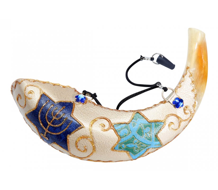 Anointing Ram's Horn Shofar with Painted Star of David