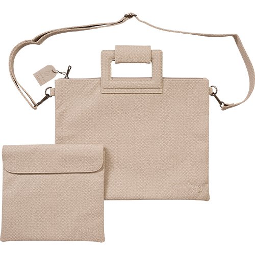 Beige Colored Faux Leather Tallit and Tefillin Bags with Detachable Shoulder Straps