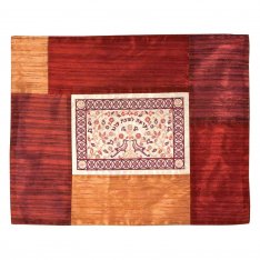 Burgundy and Gold Yair Emanuel, Hot Plate Cover with Fabric Collage