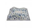 Challah Cover, Embroidered Blue Grapevine and Flower Design - Yair Emanuel