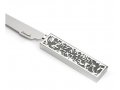 Challah Knife with Cutout Pomegranates and Hebrew Blessing Words, Green - Yair Emanuel