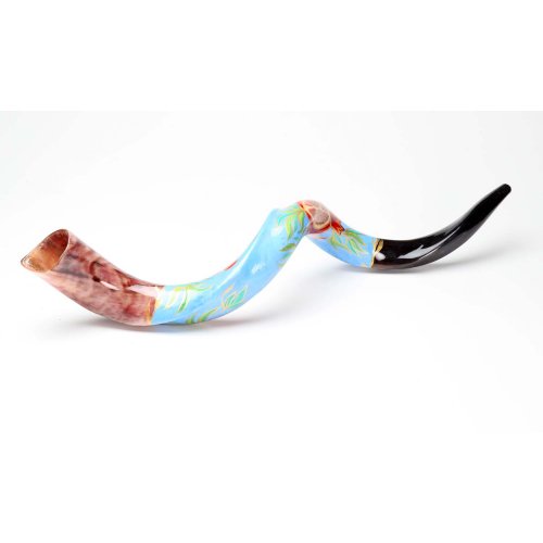 Colorful Pomegranate Hand Painted Yemenite Shofar