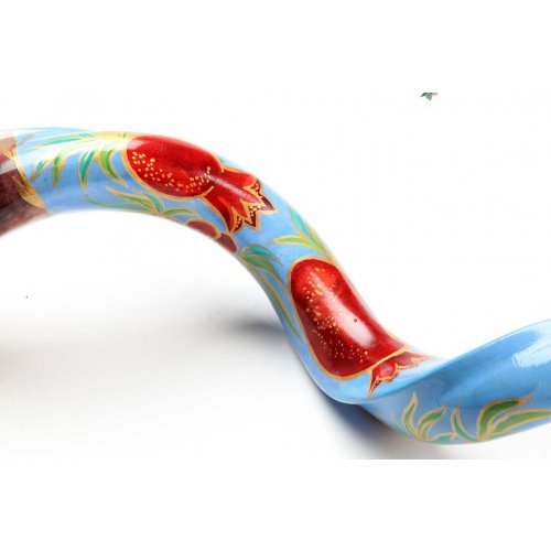 Colorful Pomegranate Hand Painted Yemenite Shofar