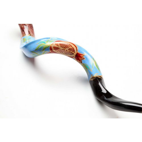 Colorful Pomegranate Hand Painted Yemenite Shofar