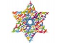 Colorful Wall Art, Star of David and Multiple Peace Doves - Dorit Judaica