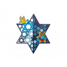 Colorful Wall Art, Star of David and Peace Dove - Dorit Judaica