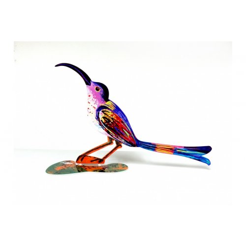 Curious Bird Free Standing Double Sided Steel Sculpture - David Gerstein