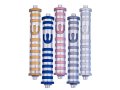 Cylinder Mezuzah Case with Bands, Light Colors at 6 Inches Height - Agayof