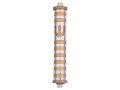 Cylinder Mezuzah Case with Bands, Light Colors at 6 Inches Height - Agayof