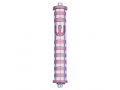 Cylinder Mezuzah Case with Bands, Light Colors at 6 Inches Height - Agayof