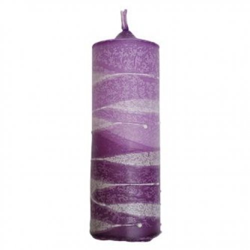 Decorative Pillar Havdalah Candle, Handcrafted, Purple and Pink - Various Options