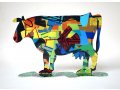 Dora Cow Free Standing Double Sided Steel Sculpture - David Gerstein