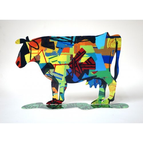 Dora Cow Free Standing Double Sided Steel Sculpture - David Gerstein