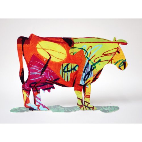 Dora Cow Free Standing Double Sided Steel Sculpture - David Gerstein