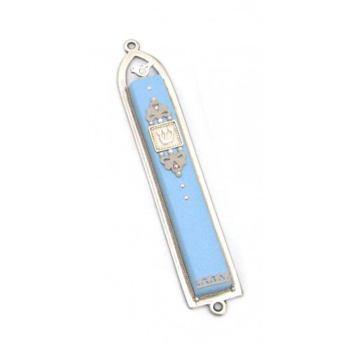 Dove Mezuzah in Baby blue - Ester Shahaf