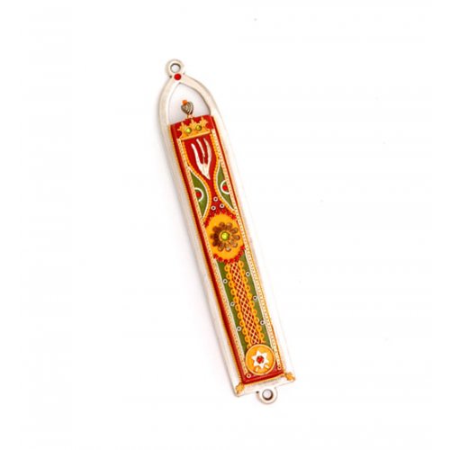 Flame Shin Pewter Mezuzah - Ester Shahaf