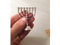 For Decoration, Miniature Seven Branch Menorah - Silver, 2.6 Inches Height