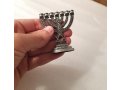 For Decoration, Miniature Seven Branch Menorah with Star of David - Pewter, 2.7 Inches