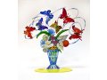 Free Standing Double Sided Colored Flower Vase Sculpture, Harmony - David Gerstein