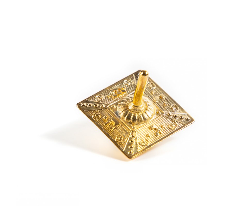 Gilded Brass Hanukkah Dreidel with Four Letters - Replica from Israel Museum