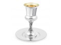 Goblet Sterling Silver Filigree Decorated Shabbat Kiddush Cup with Coaster