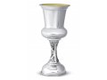 Goblet Sterling Silver Filigree Decorated Shabbat Kiddush Cup with Coaster