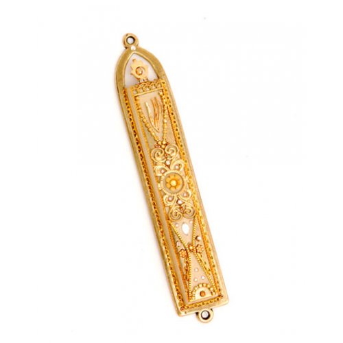 Gold Color Oriental Mezuzah Case - Ester Shahaf