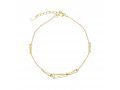 Gold Plated Sterling Silver Bracelet  Decorative Geometric Triangles with Zircons