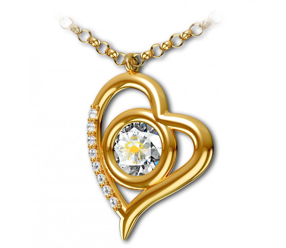 Gold Plated Zodiac Swarovski Necklace by Nano - Cancer