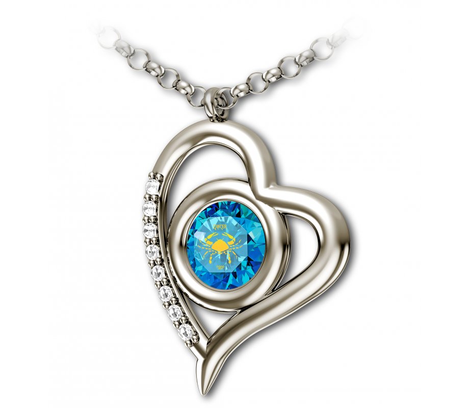 Gold Plated Zodiac Swarovski Necklace by Nano - Cancer