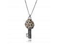 Gold and Silver Key Pendant Necklace, Kabbalah Tikun Hava with 5 Metals - HaAri