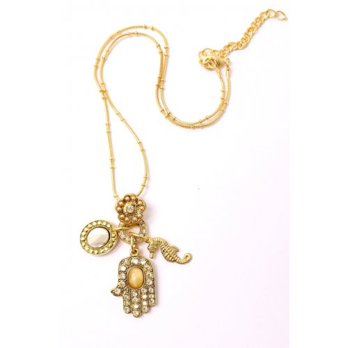 Golden Hamsa Seahorse Chain from the Illumination Collection by Amaro