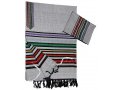 Gray Handwoven Silk Tallit Prayer Shawl Set Josephs Multicolor Design - Gabrieli