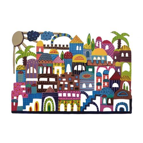 Hand Painted Metal Wall Hanging, Jerusalem - Yair Emanuel