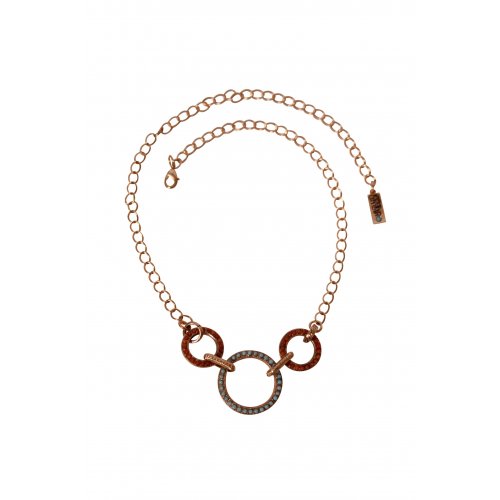 Handcrafted Chain Necklace with a Circles Centerpiece, From Isis Collection - Amaro