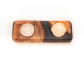 Handcrafted Shabbat Candle Holders from Israeli from Olive Wood and Epoxy - Eial Ovin