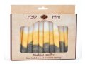 Handmade Decorative Galilee Shabbat Candles - White, Almond and Bronze with Streaks