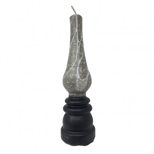 Handmade Lamp Havdalah Candle, Black and Gray - Galilee Style