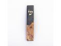 Handmade Mezuzah Case, Natural Olive Wood and Black Epoxy - Eial Ovin