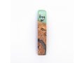 Handmade Mezuzah Case from Natural Olive Wood and Epoxy, Ocean Turquoise - Eial Ovin