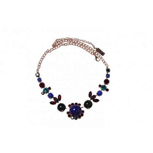 Handmade Necklace, Blue-Purple Precious Stones - From Crown Collection - Amaro